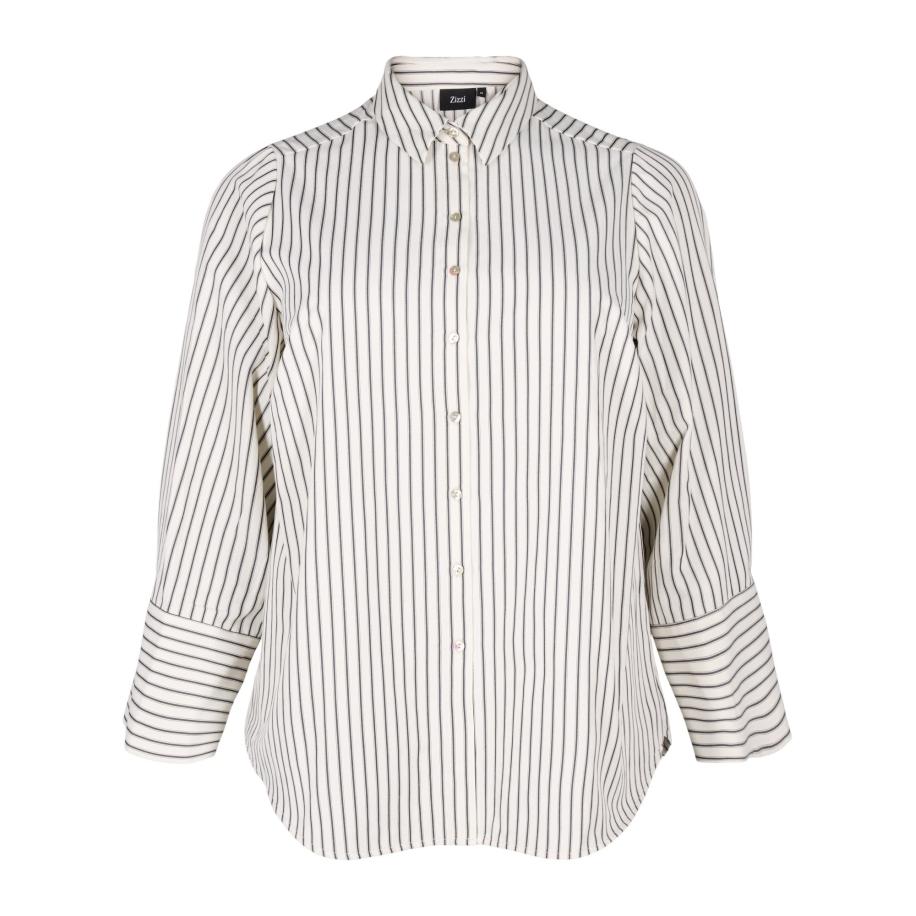 Zizzi Zizzi Blouse MSILLE grijs / wit -
