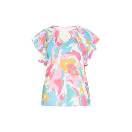 FELIPA FELIPA Blouse Fashion Look lichtblauw / goudgeel / mintgroen / rosa