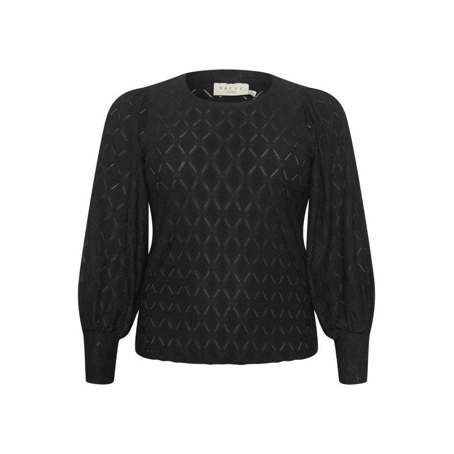 KAFFE CURVE Blouse KC Tina zwart Zwart