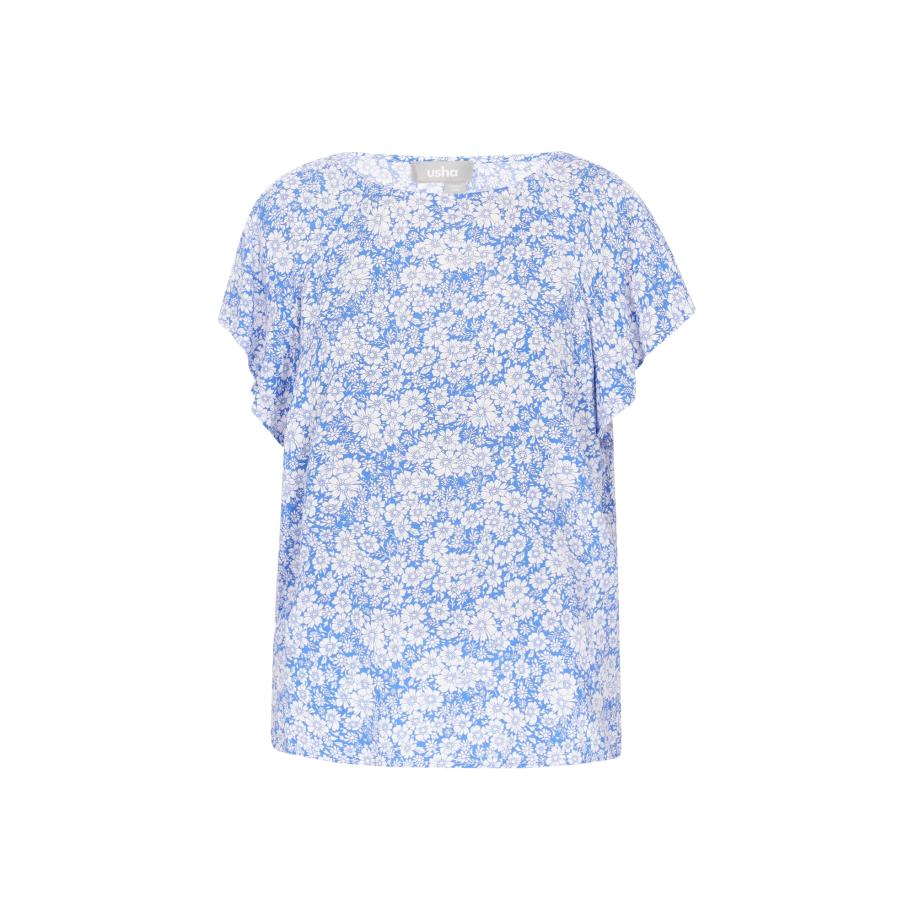 FELIPA FELIPA Blouse Fashion Look blauw / wit -