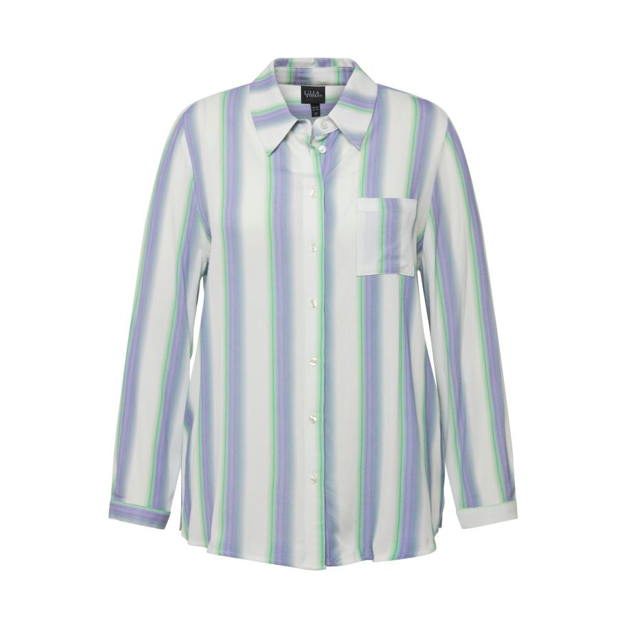 Ulla Popken Ulla Popken Blouse blauw / groen / wit -