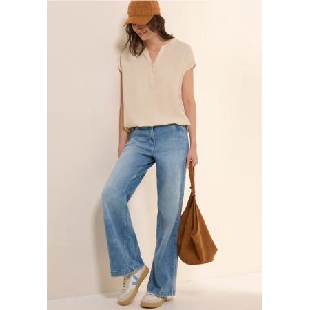 CECIL Blouse met korte mouwen in effen kleur