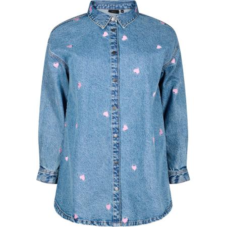 Zizzi Zizzi Blouse FLOWER lichtblauw / pink