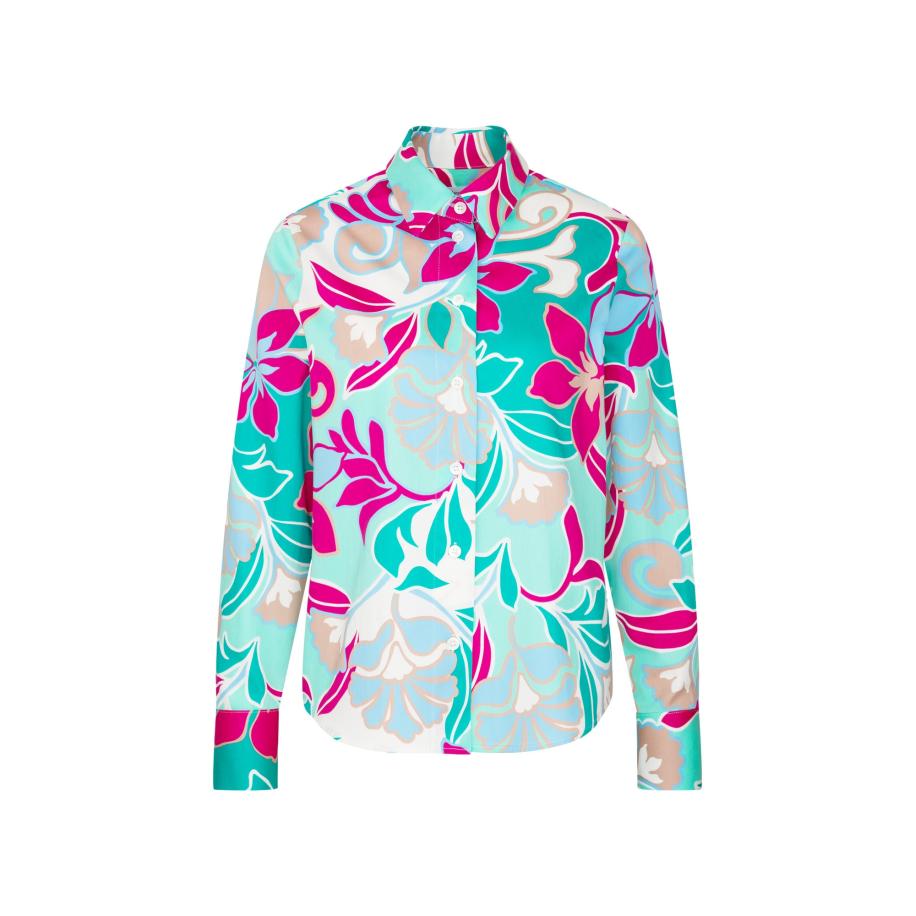 Seidensticker SEIDENSTICKER Blouse turquoise / pink / wit -