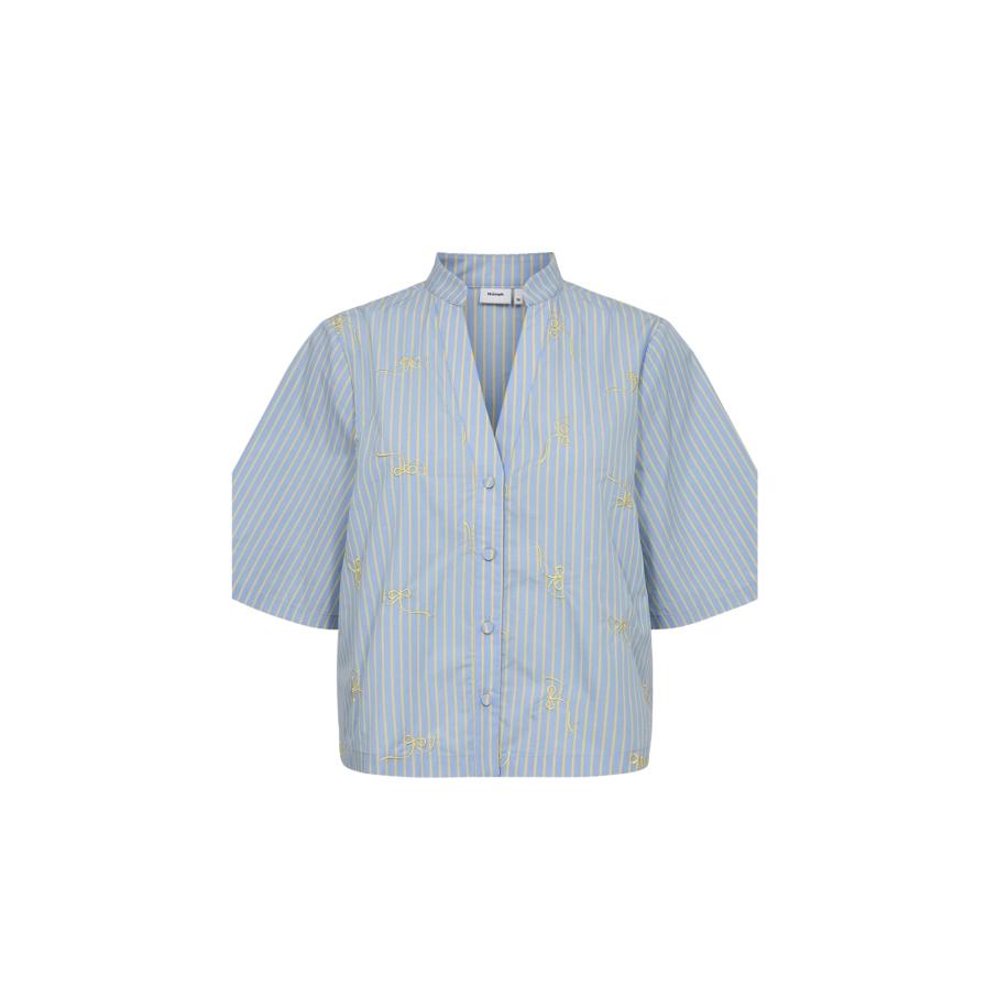 Nümph NÜMPH Blouse Numelanie lichtblauw / geel -