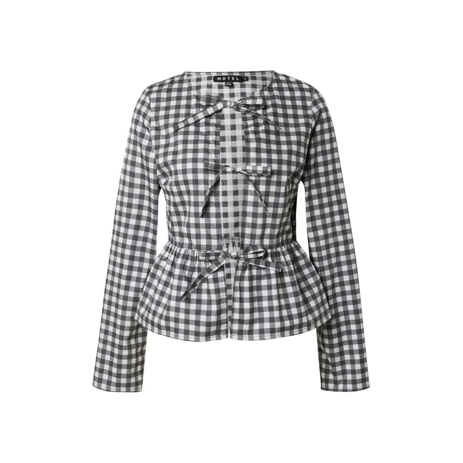Motel Motel Blouse Bertaria grijs / donkergrijs / wit -