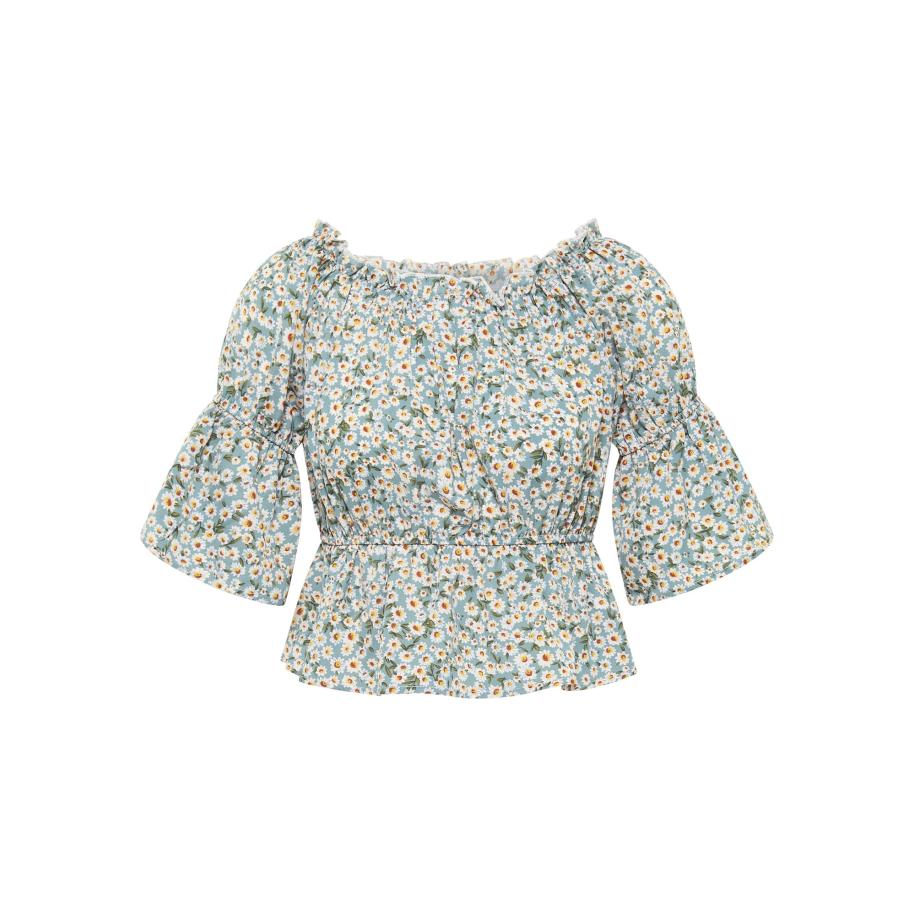 MYMO MYMO Blouse blauw / oranje / wit -