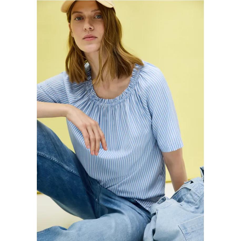 CECIL Blouse met Stretch kraag Blauw