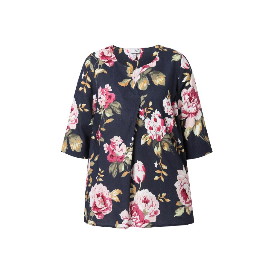 Ulla Popken Ulla Popken Blouse marine / donkergroen / pink / rosé -