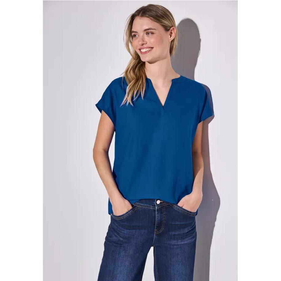 Street One Blouse in effen kleur Blauw