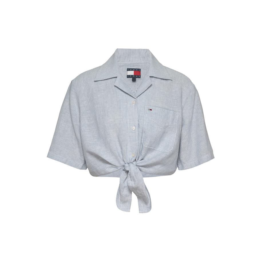 Tommy Jeans Tommy Jeans Blouse grey denim / wit -