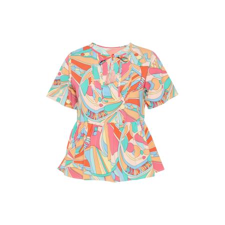 SANIKA SANIKA Blouse Fashion Look turquoise / lichtblauw / oranje / rosa