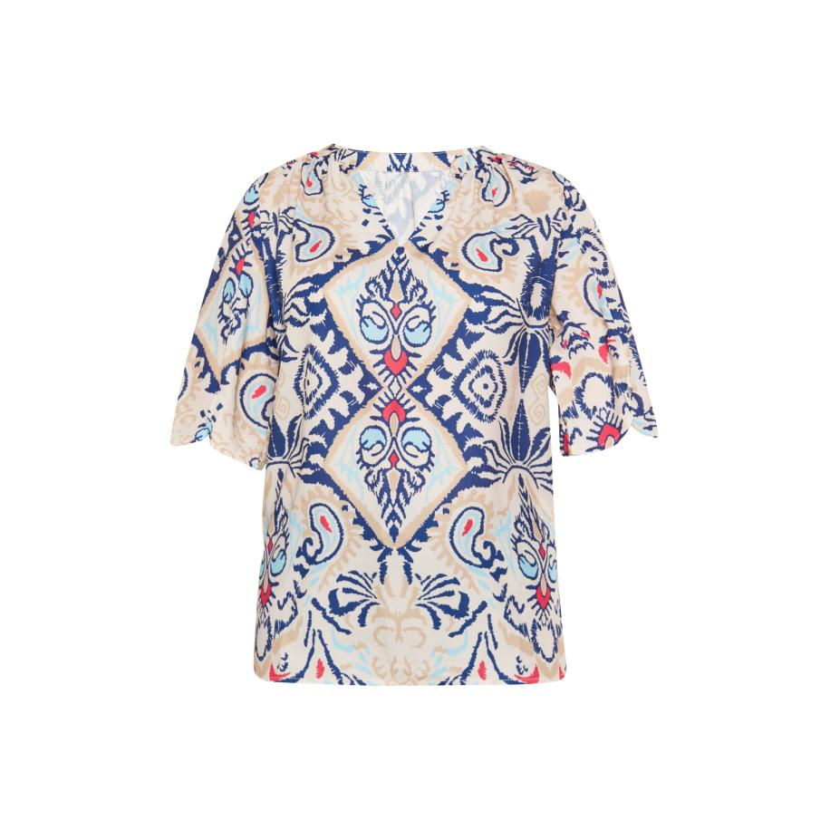 Gaya Gaya Blouse Festival beige / enziaan / lichtblauw / knalrood -