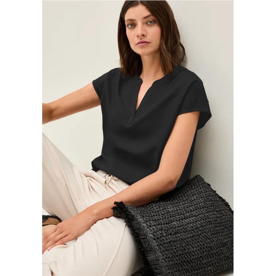 CECIL Blouseshirt in effen kleur Zwart