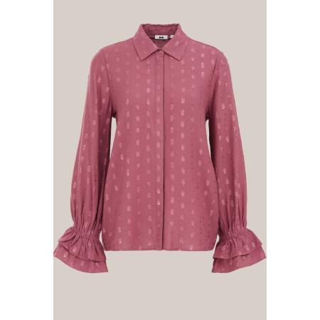 WE Fashion Dames blouse met glittergaren - Regular fit - Roze - Viscose - Maat: XS
