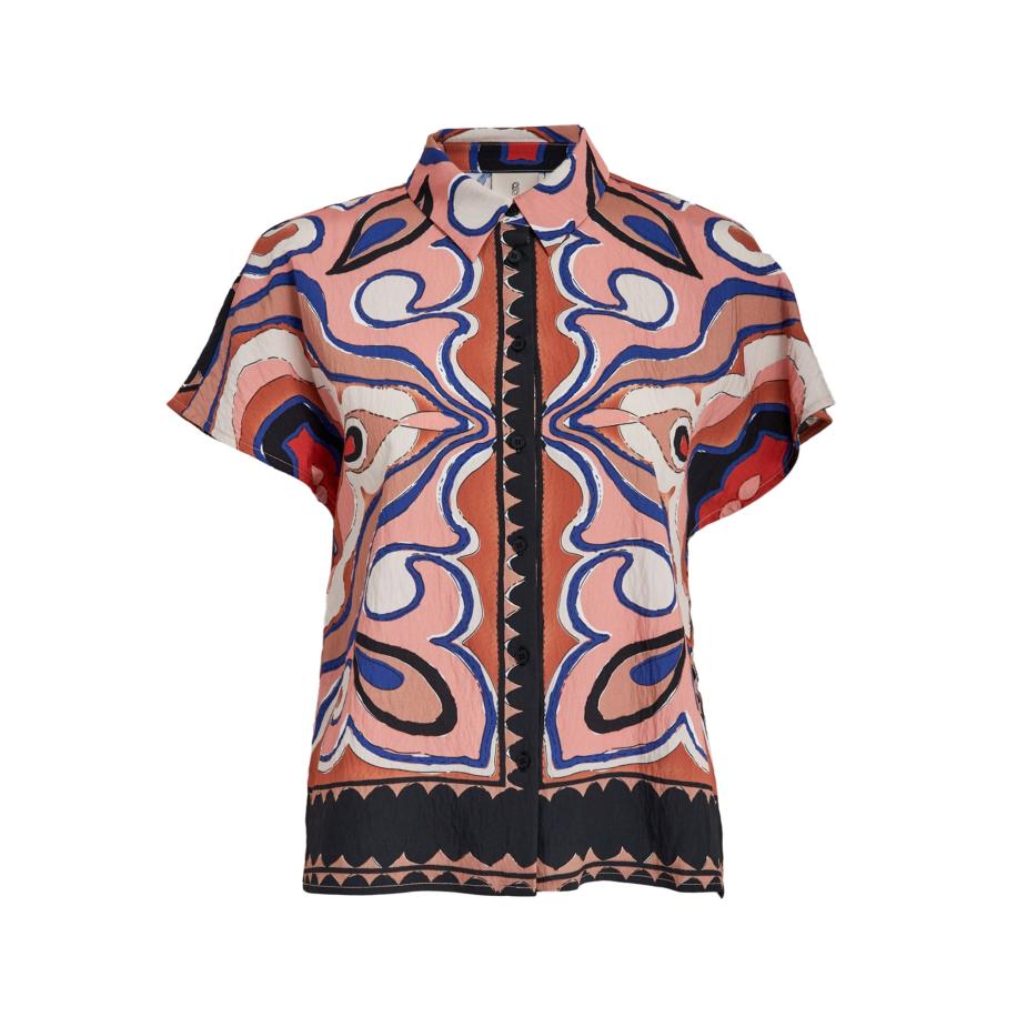 Peppercorn Blouse Hanny blauw / pink / zwart / wit Roze