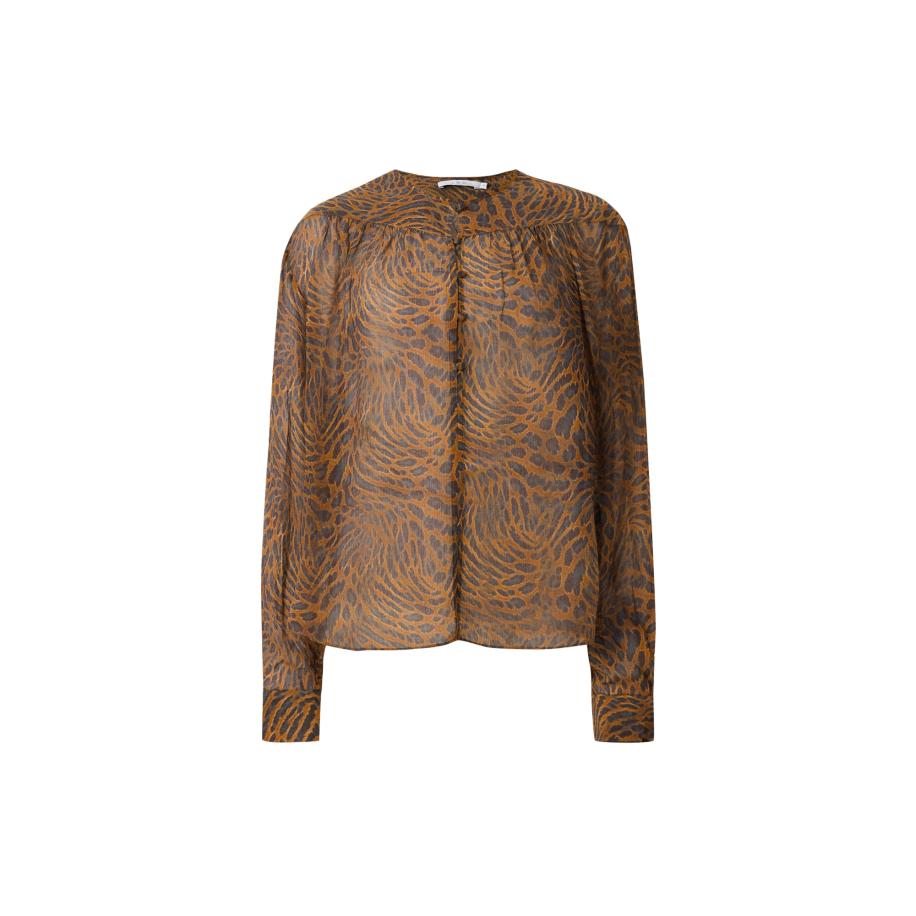 IRO IRO Blouse CYRIEL cognac / donkerbruin / mosterd -