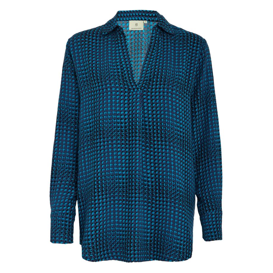 Peppercorn Peppercorn Blouse Palmer blauw / royal blue/koningsblauw / zwart -