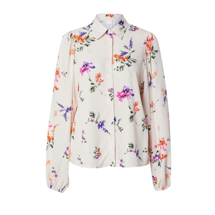 YAS YAS Blouse YASASINA lichtgrijs / olijfgroen / lila / oranje -