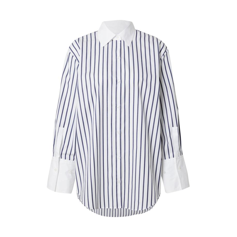 Hugo Boss HUGO Blouse Ebank donkerblauw / wit -