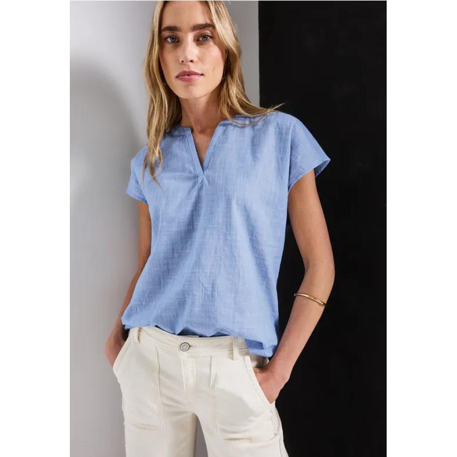 Street One Chambray blouse Blauw