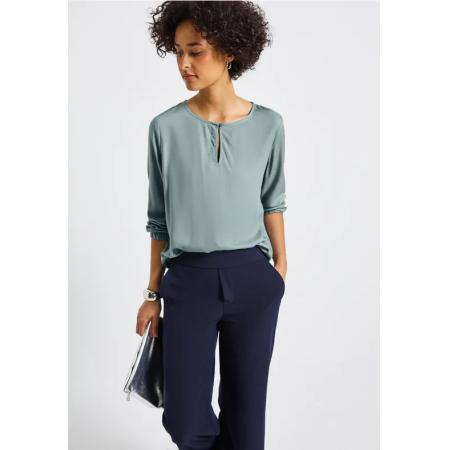 Street One Blouse met ronde hals en uitsnijding