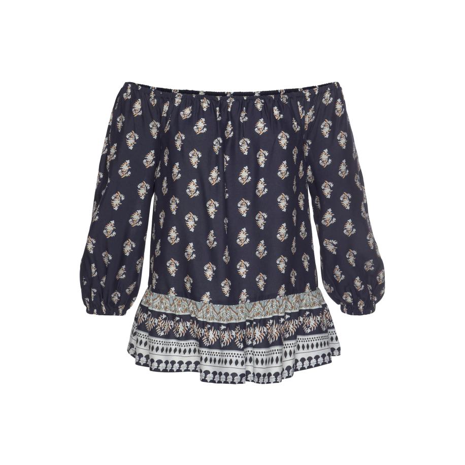 VIVANCE VIVANCE Blouse Carmen navy / gemengde kleuren -