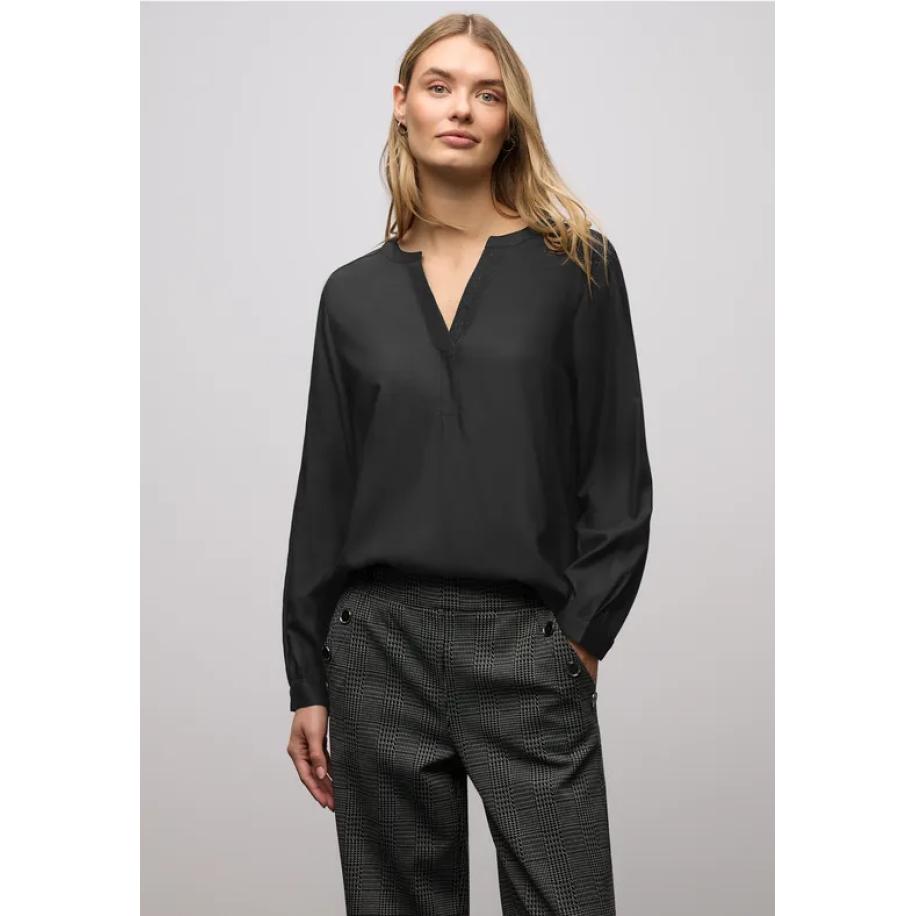 Street One Blouse met glitterdetail Zwart