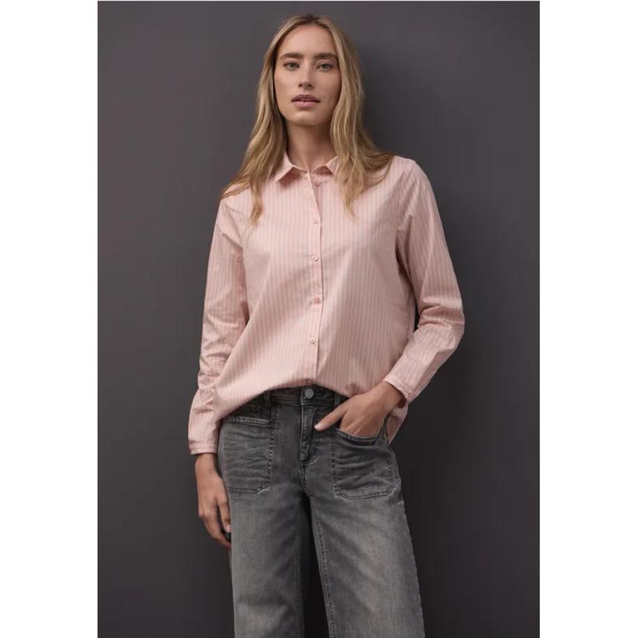 Street One Gestreepte zakelijke blouse Roze
