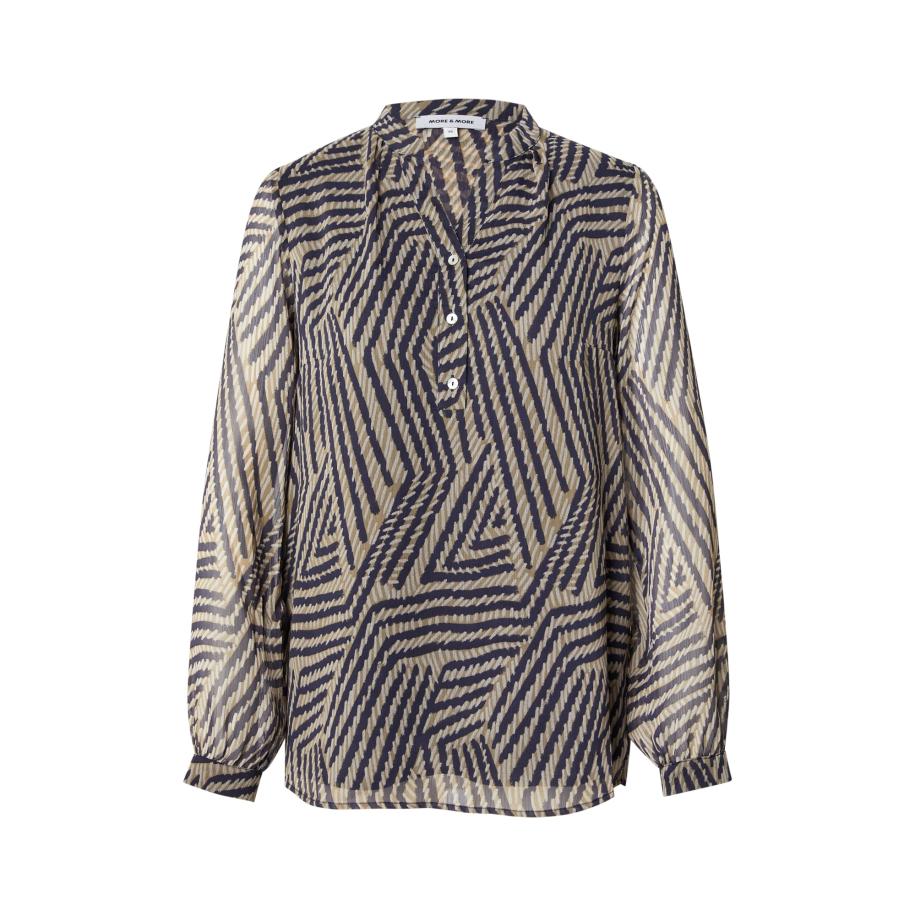 More & More MORE & MORE Blouse beige / marine / wit -