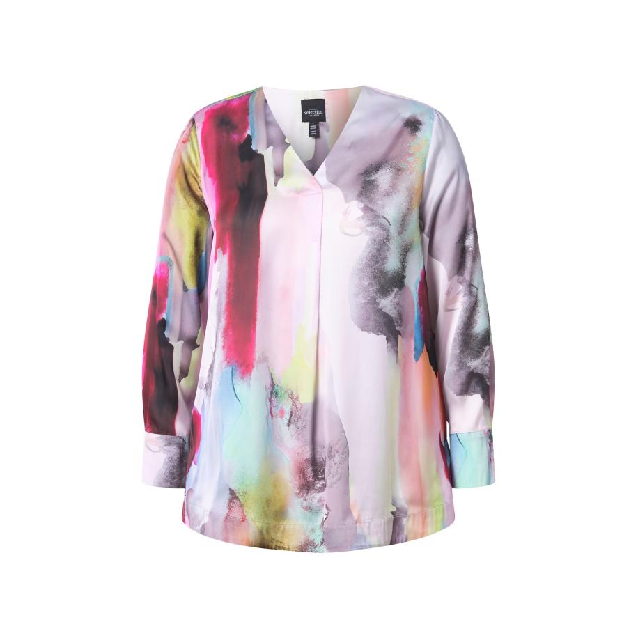 Ulla Popken Ulla Popken Blouse aqua / pastellila / pink -