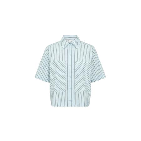 Levete Room Levete Room Blouse LAUREN lichtblauw / groen