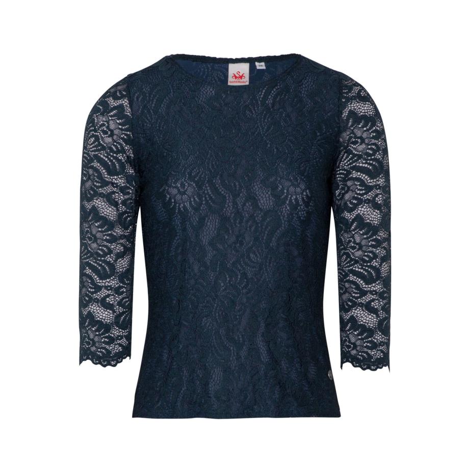 Spieth & Wensky SPIETH & WENSKY Klederdracht blouse ™Alheim™ donkerblauw -