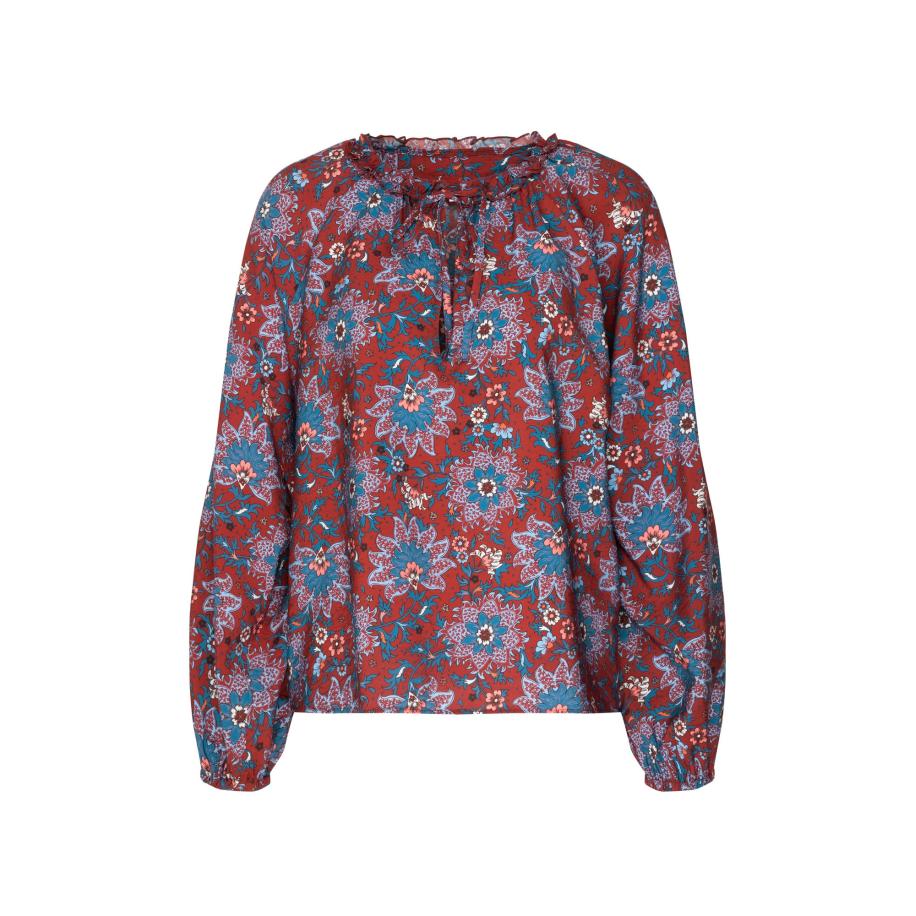 Seidensticker SEIDENSTICKER Blouse Schwarze Rose blauw / lichtblauw / rood -