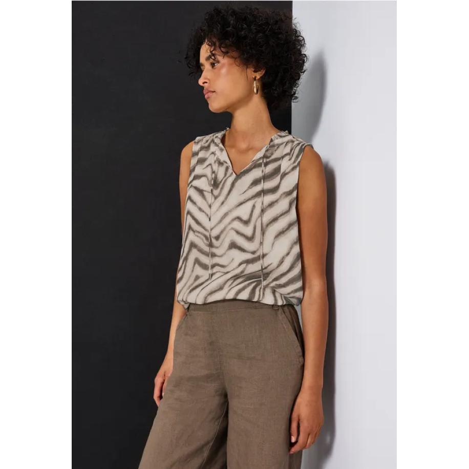 Street One Chiffon bloes met print Bruin