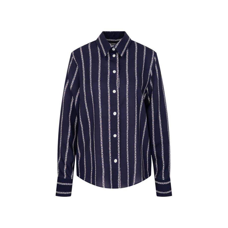 SEIDENSTICKER Blouse Schwarze Rose marine / wit Blauw