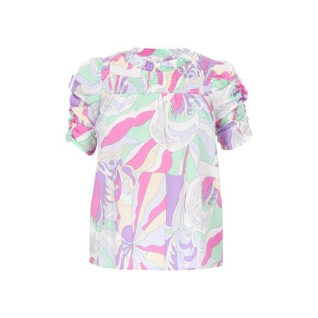 Gaya Gaya Blouse Fashion Look pastelgroen / lila / pink / wit