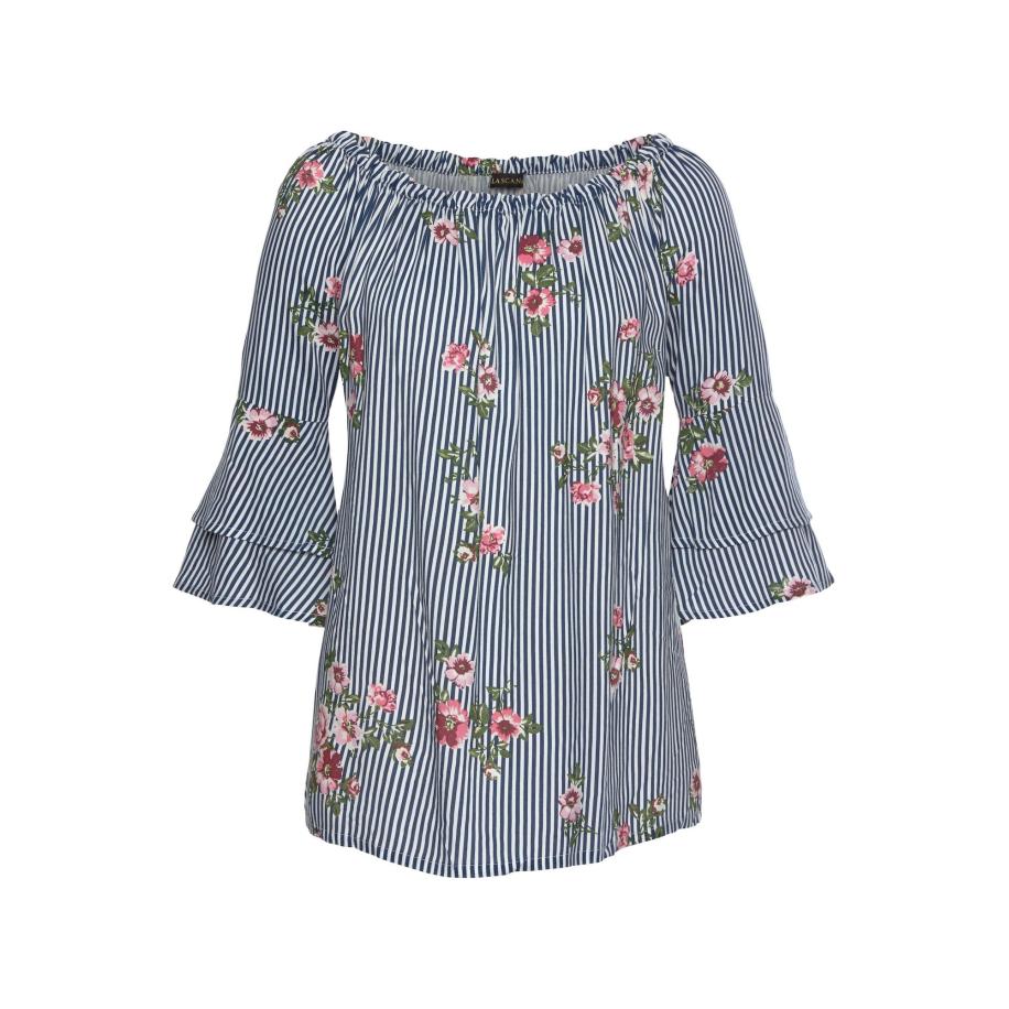 Lascana LASCANA Blouse groen / pink / wit -