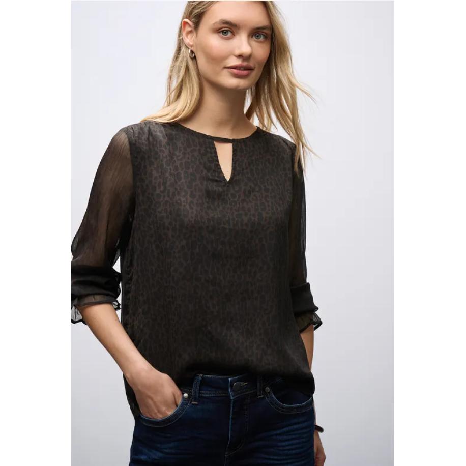 Street One Leeuw chiffon tuniek Bruin