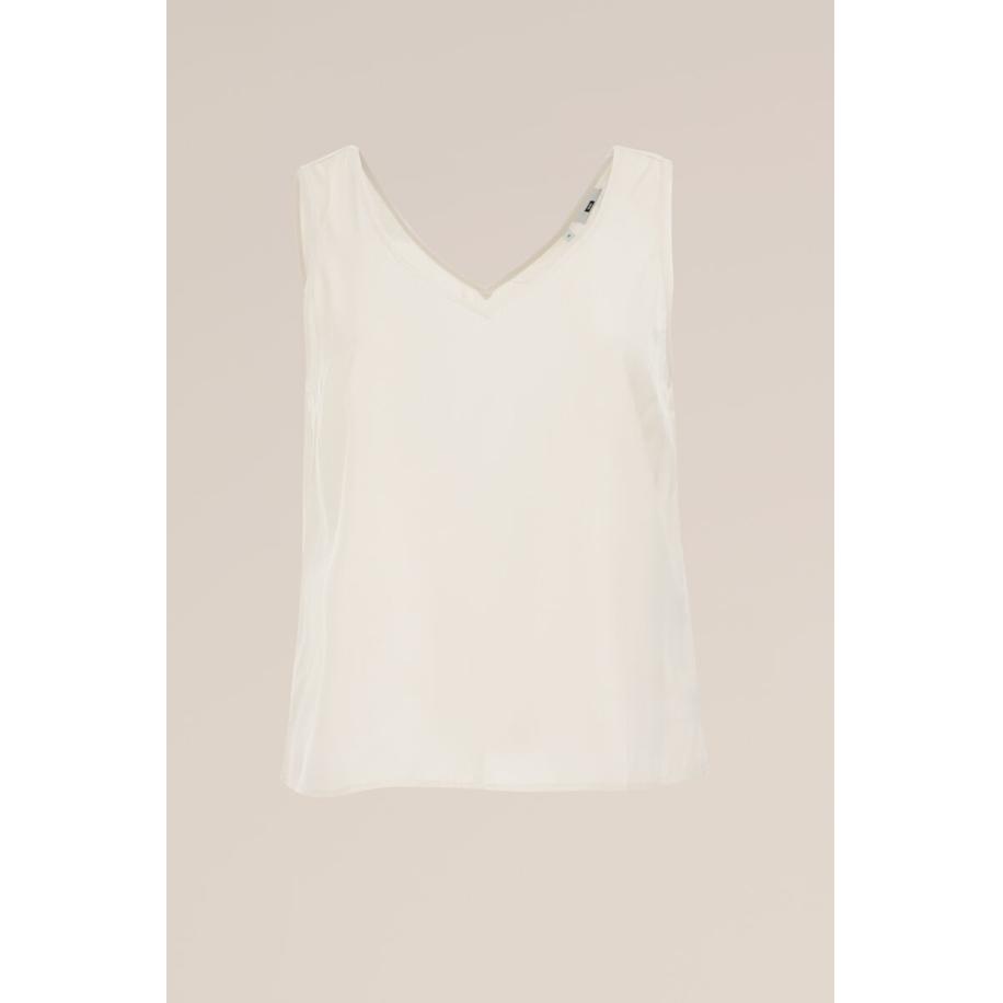 WE Fashion Dames Singlet - Curve - Regular fit - Gebroken wit - Viscose - Plus Size Maat: 50 Wit