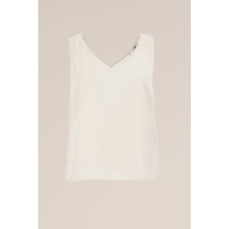 WE Fashion Dames Singlet - Curve - Regular fit - Gebroken wit - Viscose - Plus Size Maat: 50