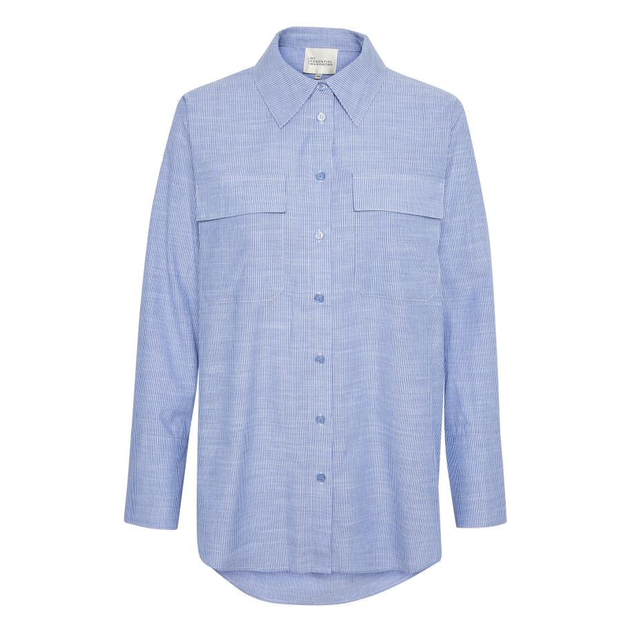 My Essential Wardrobe Blouse Skye duifblauw / wit Blauw