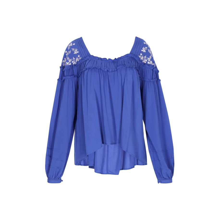 IZIA IZIA Blouse royal blue/koningsblauw / wit -