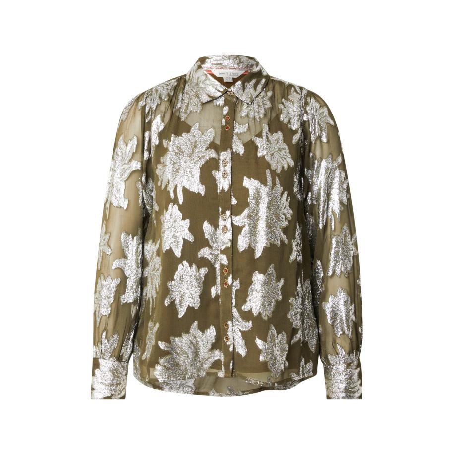WHITE STUFF Blouse Phoebe donkergroen / zilver Groen