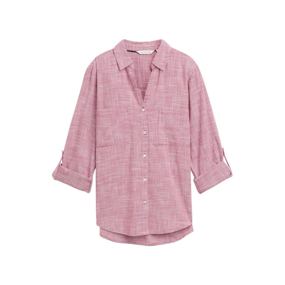 Tom Tailor TOM TAILOR Blouse donkerroze / wit -