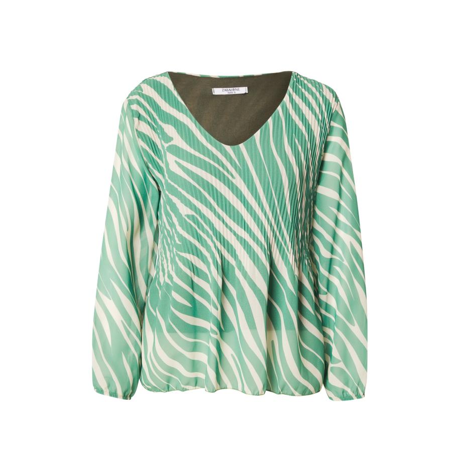 ZABAIONE ZABAIONE Blouse Ja44na grasgroen / offwhite -