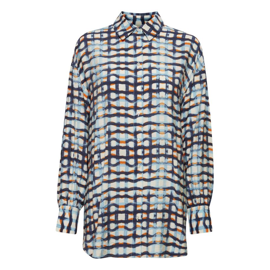 Fransa Fransa Blouse Misa beige / blauw / geel / oranje -