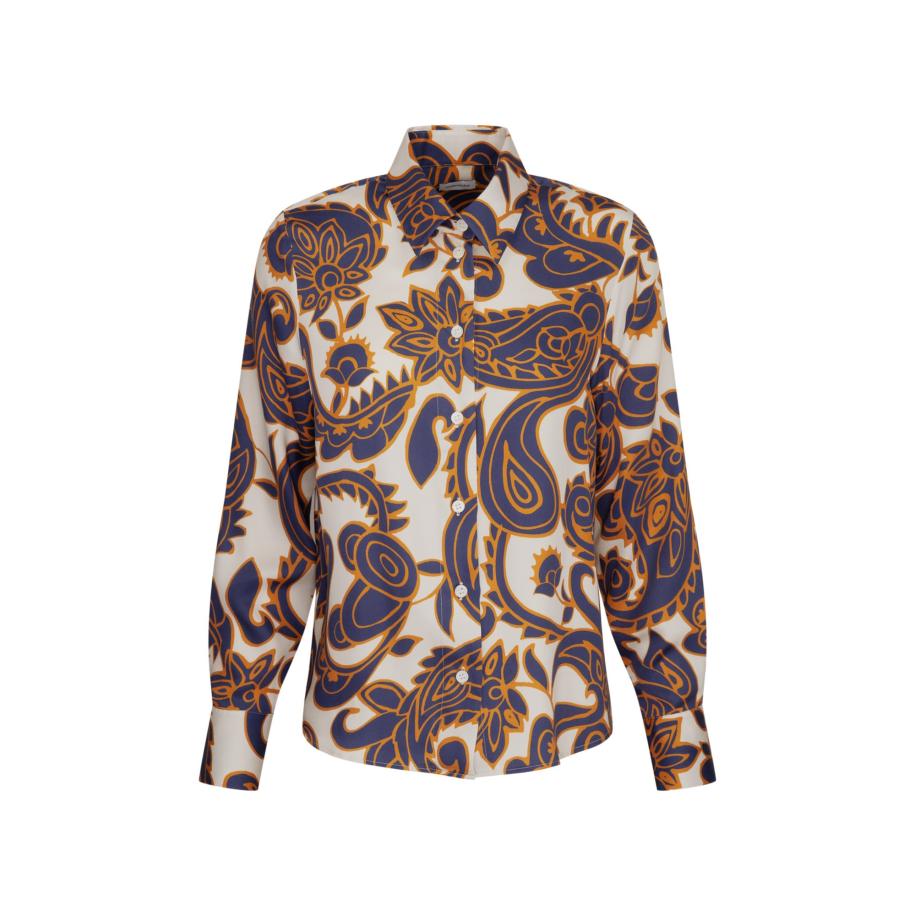 SEIDENSTICKER Blouse Schwarze Rose lichtbeige / marine / geel Bruin