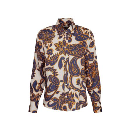 SEIDENSTICKER Blouse Schwarze Rose lichtbeige / marine / geel