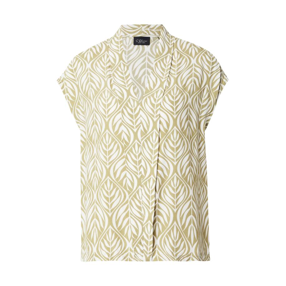 s.Oliver BLACK LABEL s.Oliver BLACK LABEL Blouse olijfgroen / wit -